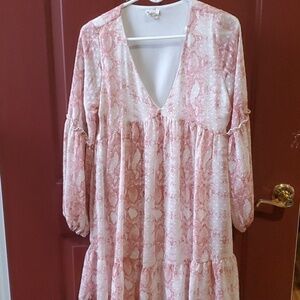 Peach Love California blush pink snakeskin dress Size Small